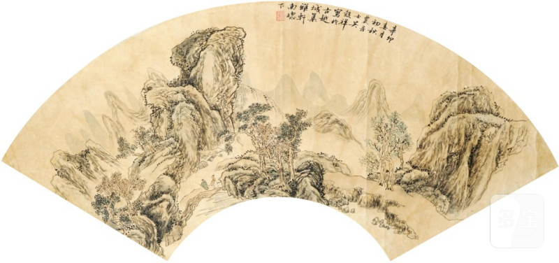    吳穀祥 山水扇面